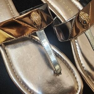 Kensington Tbar Gold Combination Thong Sandals